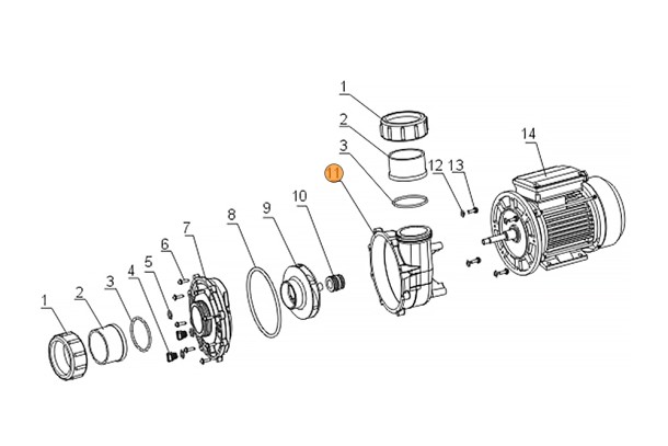 Крышка задняя насоса SLP400-1000T/WLP400-1000T Mayer Schwimmbad A02220161