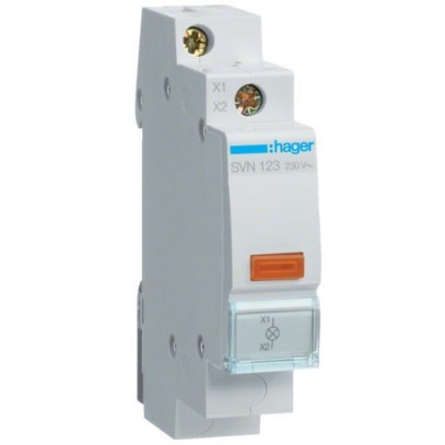 Индикатор Hager SVN123 LED 230 В, желтый, 1 модуль