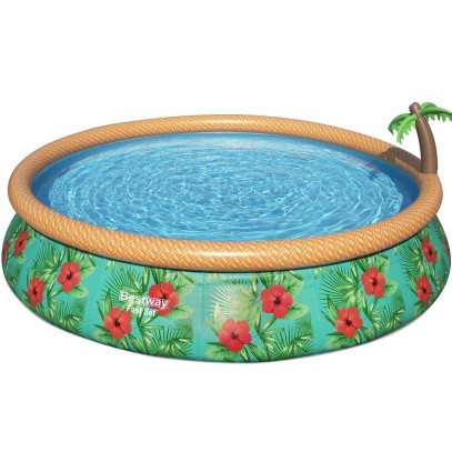 Надувной круглый бассейн Bestway 57416 Paradise Palms (457x84 см) с картриджным фильтром Надувной круглый бассейн Bestway 57416 Paradise Palms (457x84 см) с картриджным фильтром