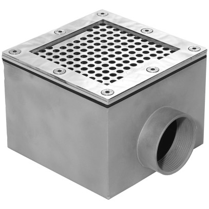  Донный слив под лайнер Aquaviva 2'', AISI 304 (150x150 мм)  