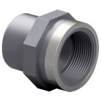  Адаптер-втулка ПВХ Effast RGRAFR025B с металлическим кольцом, d25x1/2" 