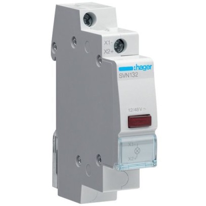 Индикатор Hager SVN132 LED 12/48 В, красный, 1 модуль