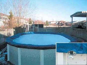 Покрывало брезентовое  для сборного каркасного бассейна (9.1х4.6 м, овал)