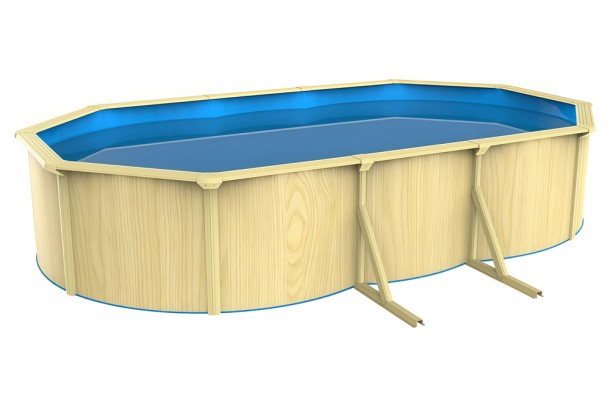 Бассейн каркасный овальный 6.1x3.6x1.3 под дерево
