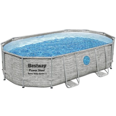 Каркасный бассейн Bestway Steel 56946 (488х305х107 см) с песочным фильтром, лестницей и защитным тентом Каркасный бассейн Bestway Steel 56946 (488х305х107 см) с песочным фильтром, лестницей и защитным тентом