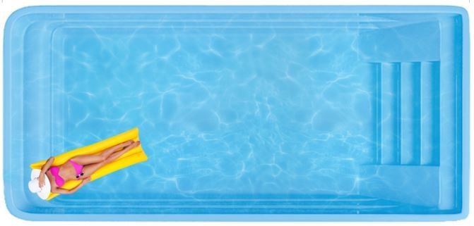 Бассейн  7,86х3,66х1,25-1,72м. Марсель композитный (чаша)