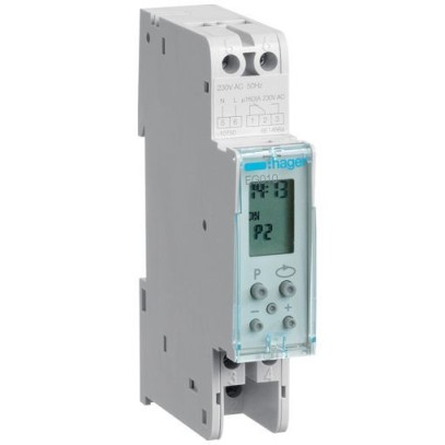 Таймер цифровой Hager EG010, 1 модуль, суточный, 16 А