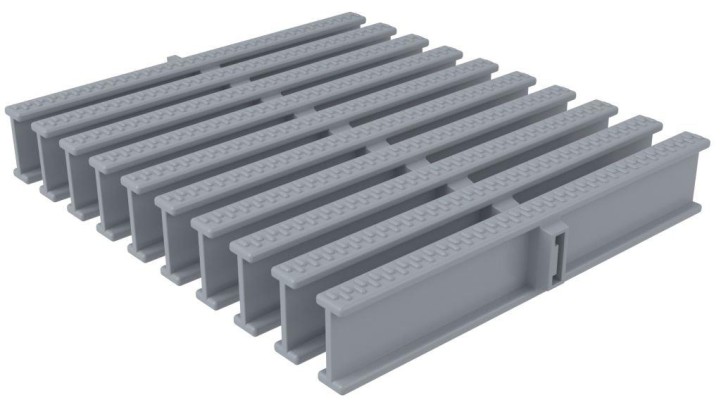 Решетка для бассейна переливная ACON 195x34мм, цвет серый