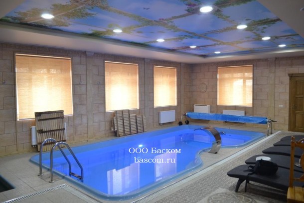 Бассейн композитный  7,1х3,6х1,3-1,8 м. Авиньон в доме