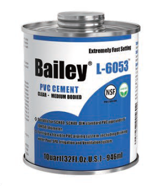 Клей L-6053 (946ml) Bailey для ПВХ труб Клей L-6053 (946ml) Bailey для ПВХ труб