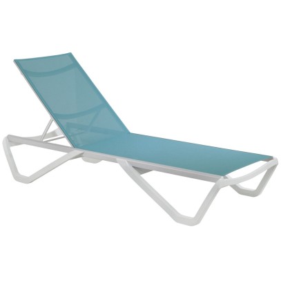  Шезлонг Aquaviva Wave бирюзовый с белым 