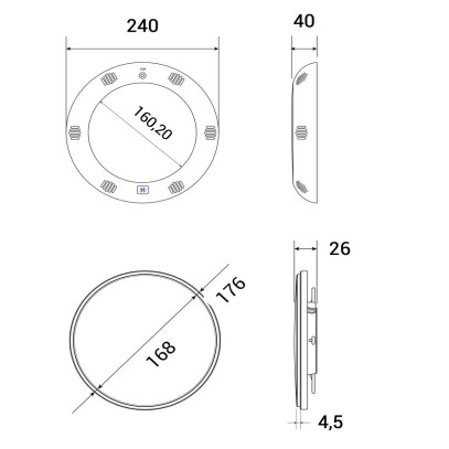  Лицевая рамка для Hayward LED ColorLogic FLAT, light grey 