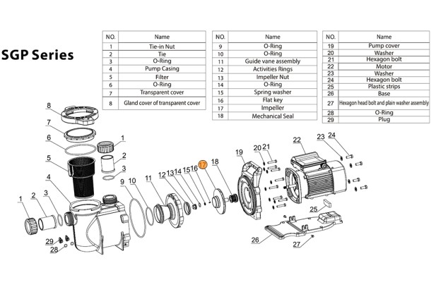 Рабочее колесо насоса SGP200/200T Mayer Schwimmbad A03070070 Рабочее колесо насоса SGP200/200T Mayer Schwimmbad A03070070