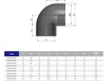  Колено ПВХ Effast RGRGOG090I 90° переходное, с внутренней резьбой d90x3