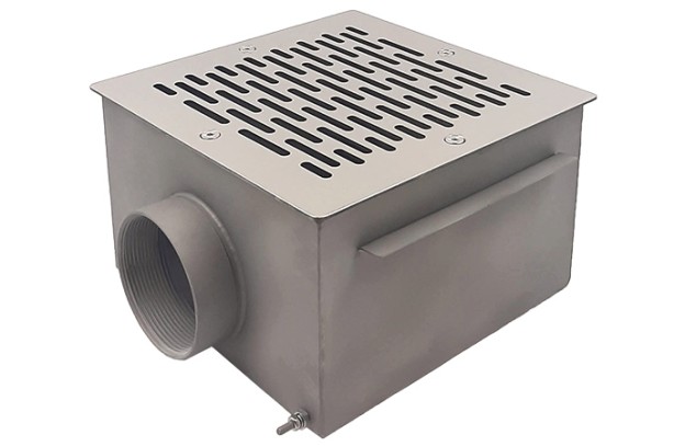 Слив  донный из нерж. стали квадратный 350х350х150 под пленку