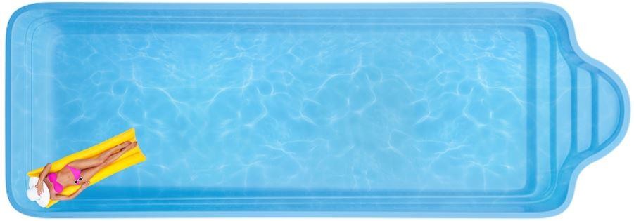 Бассейн 10,9х3,7х1,26-1,64м. Ле Ман композитный (чаша)