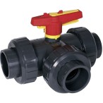  Кран шаровый трехходовой Praher S4, L-порт, d25 