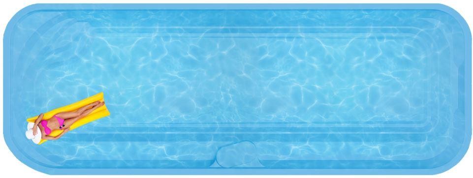 Бассейн 12х4,4х1,55-1,84м. Ривьера композитный (чаша)