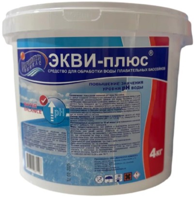 ЭКВИ плюс 4 кг порошок для повышения уровня PH ЭКВИ плюс 4 кг порошок для повышения уровня PH