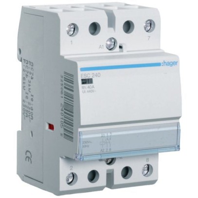Контактор Hager ESC240 230 В/40 A, 2 НО Контактор Hager ESC240 230 В/40 A, 2 НО