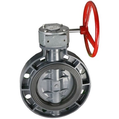 Дисковый межфланцевый затвор ПВХ Era с редуктором, d250 мм Дисковый межфланцевый затвор ПВХ Era с редуктором, d250 мм