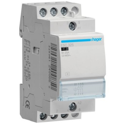 Контактор Hager ESC325 230 В/25 A, 3 НО Контактор Hager ESC325 230 В/25 A, 3 НО