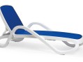 Шезлонг Nardi Alfa с подлокотниками, бело-синий