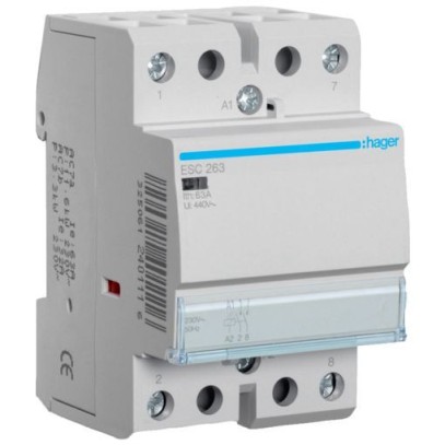 Контактор Hager ESC263 230 В/63 A, 2 НО Контактор Hager ESC263 230 В/63 A, 2 НО