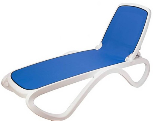 Шезлонг Nardi Omega без подлокотников, бело-синий