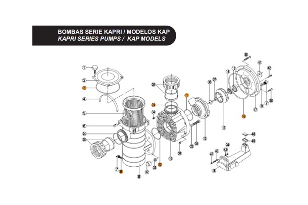 Прокладки (полный комплект) насоса KAP (RPUM3116.07R)