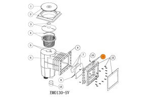 Прокладка фланца резиновая (п.11) скиммера Emaux EM00130-SV (02021105)