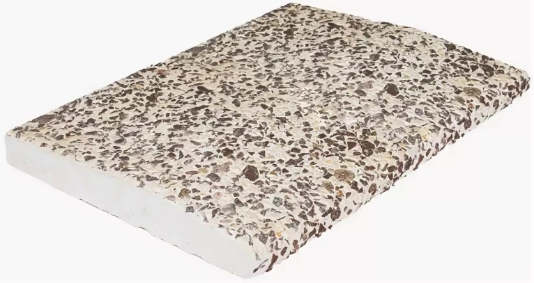 Бордюрный камень для бассейна из мраморной крошки.  Плоский КАШТАН