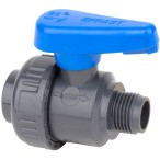 Кран шаровый ПВХ Effast d1/2" ВР-НР, с наружной резьбой Кран шаровый ПВХ Effast d1/2" ВР-НР, с наружной резьбой