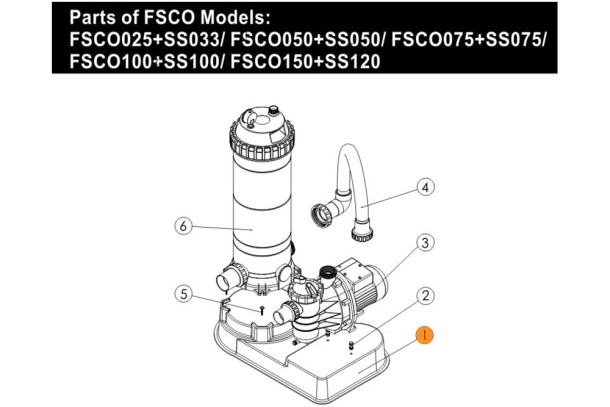 Платформа общая для фильтра картриджного СЕ и насоса SS Emaux FSCO 470033902 Платформа общая для фильтра картриджного СЕ и насоса SS Emaux FSCO 470033902