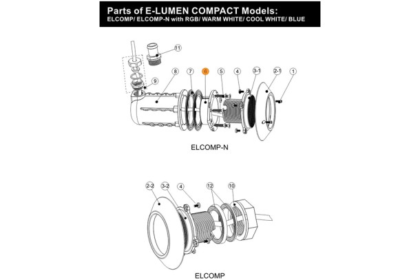 Фланец ниши прожектора E-Lumen Compact-N Emaux 01050143