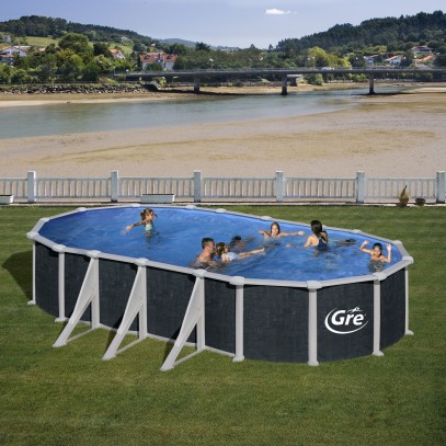 Сборный бассейн GRE Dream Pool PROV738RT (730х375х132) с облицовкой «под ротанг»