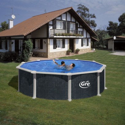 Сборный бассейн GRE Dream Pool PR458RT (460x132) с облицовкой «под ротанг»