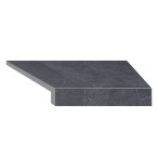 Угловой Г-образный элемент бортовой плитки Aquaviva Ardesia Black, 595x345x50(20) мм (правый/45°) Угловой Г-образный элемент бортовой плитки Aquaviva Ardesia Black, 595x345x50(20) мм (правый/45°)