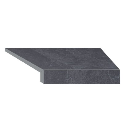 Угловой Г-образный элемент бортовой плитки Aquaviva Ardesia Black, 595x345x50(20) мм (правый/45°) Угловой Г-образный элемент бортовой плитки Aquaviva Ardesia Black, 595x345x50(20) мм (правый/45°)