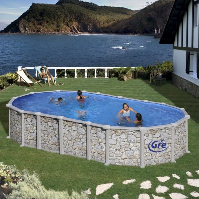 Сборный бассейн GRE Dream Pool PROV7388P (730х375х132) с облицовкой «под камень»