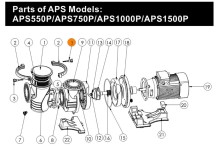 Винт хомута крышки префильтра насоса APS (5,5HP-7HP) (п.3) Emaux 420566559