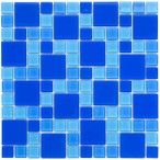 Мозаика стеклянная Aquaviva Cristall Dark Blue DCM305 (23 мм - 48 мм)