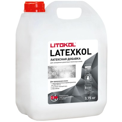 Добавка к клею латексная LATEXKOL-м белая (канистра) 3,75 кг Добавка к клею латексная LATEXKOL-м белая (канистра) 3,75 кг