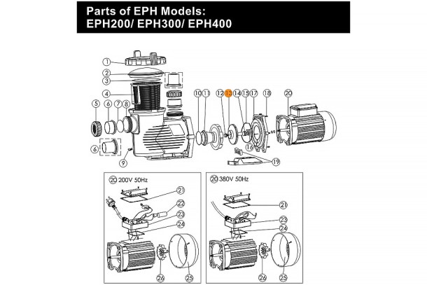 Рабочее колесо насоса EPH400 Emaux 01400102 Рабочее колесо насоса EPH400 Emaux 01400102