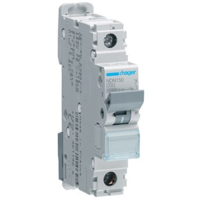 Автоматический выключатель Hager NDN150 1-полюсный 10kA In=50А тип D Автоматический выключатель Hager NDN150 1-полюсный 10kA In=50А тип D