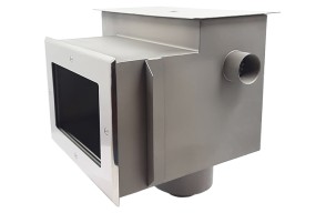 Скиммер с удлиненной горловиной под углом 6 градусов, камерой долива и переливным желобом 2" (внутр.) композит AISI-316