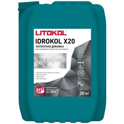 Добавка латексная к штукатурке IDROKOL X20-м (канистра) 20 л Добавка латексная к штукатурке IDROKOL X20-м (канистра) 20 л