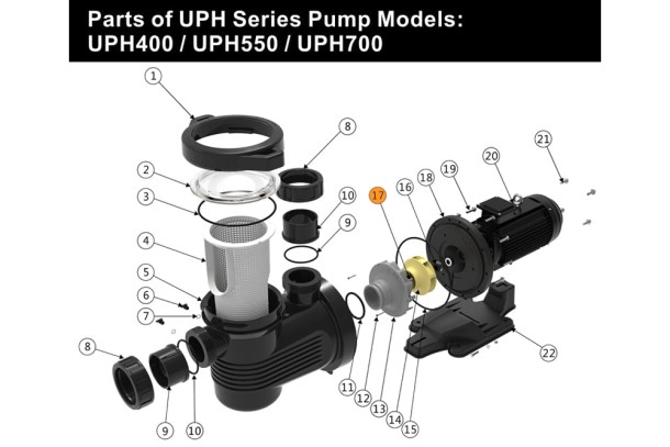 Винт рабочего колеса насоса UPH Emaux 112010163 Винт рабочего колеса насоса UPH Emaux 112010163