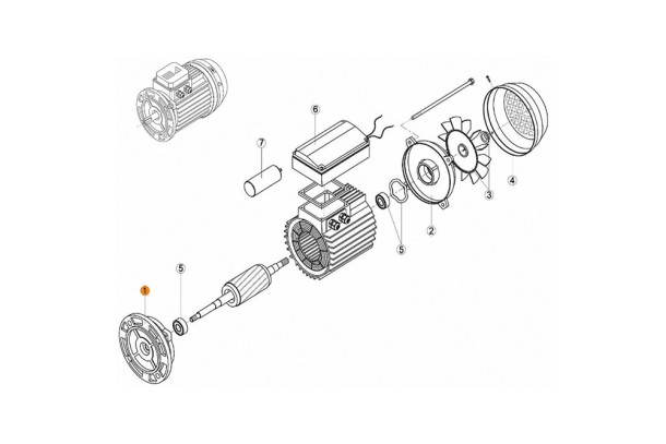 Крышка передняя эл.двигателя NK-33 (МЕС -63) Kripsol M3.7001.A/RBM1010.10R/RMOT0001.00R