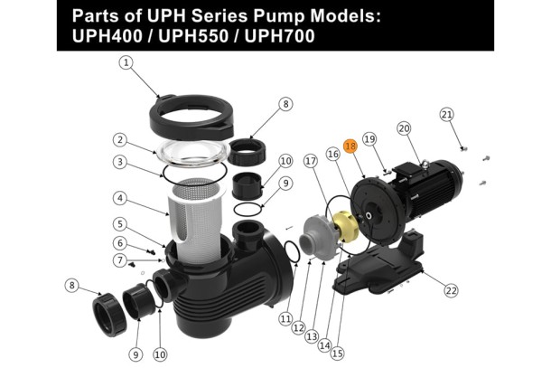 Крышка задняя насоса UPH Emaux 420208561